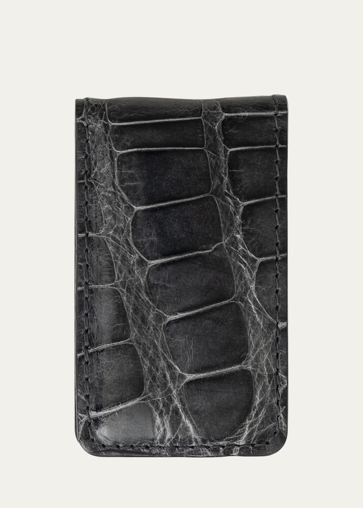 Abas Men's Alligator Leather Magnetic Money Clip Cover