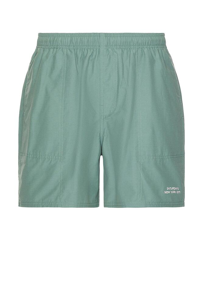 SATURDAYS NYC Talley Swim Short in Green Cover