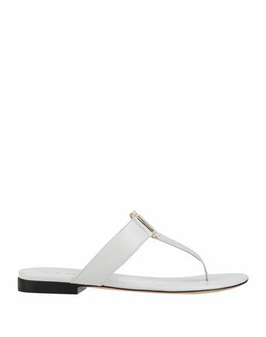 Mia Becar Woman Thong sandal White Leather Cover