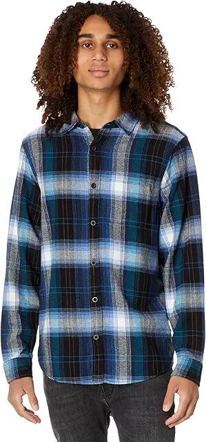 Hurley Portland Organic Long Sleeve Flannel (Black Combo) Men's Long Sleeve Button Up Cover