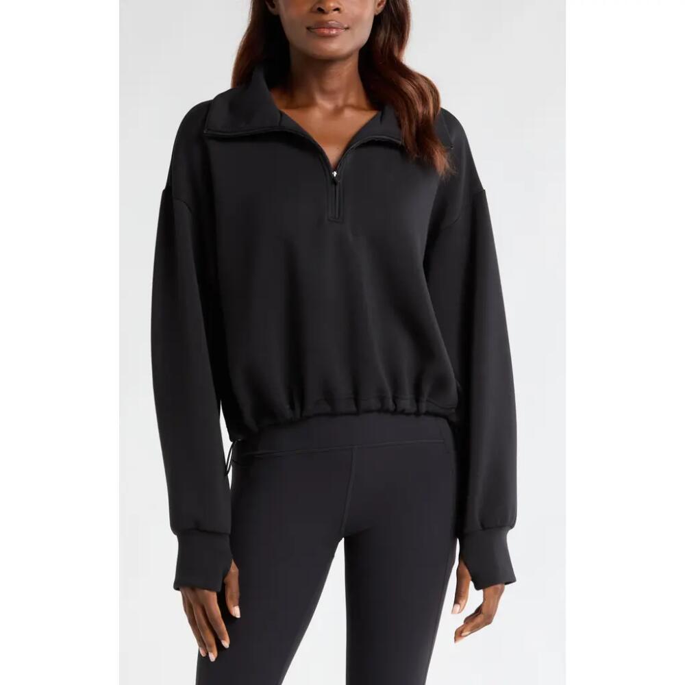 Zella Soft Modal Blend Half Zip Pullover in Black Cover