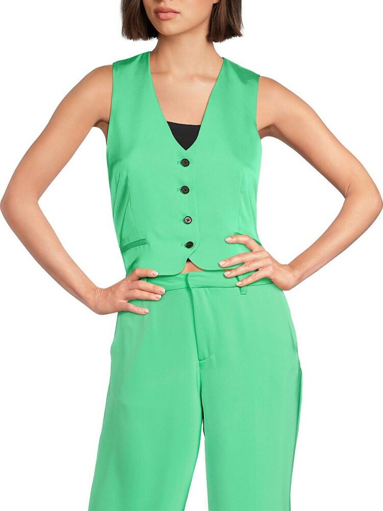 Vero Moda Women's Crop Vest - Jade Green Cover