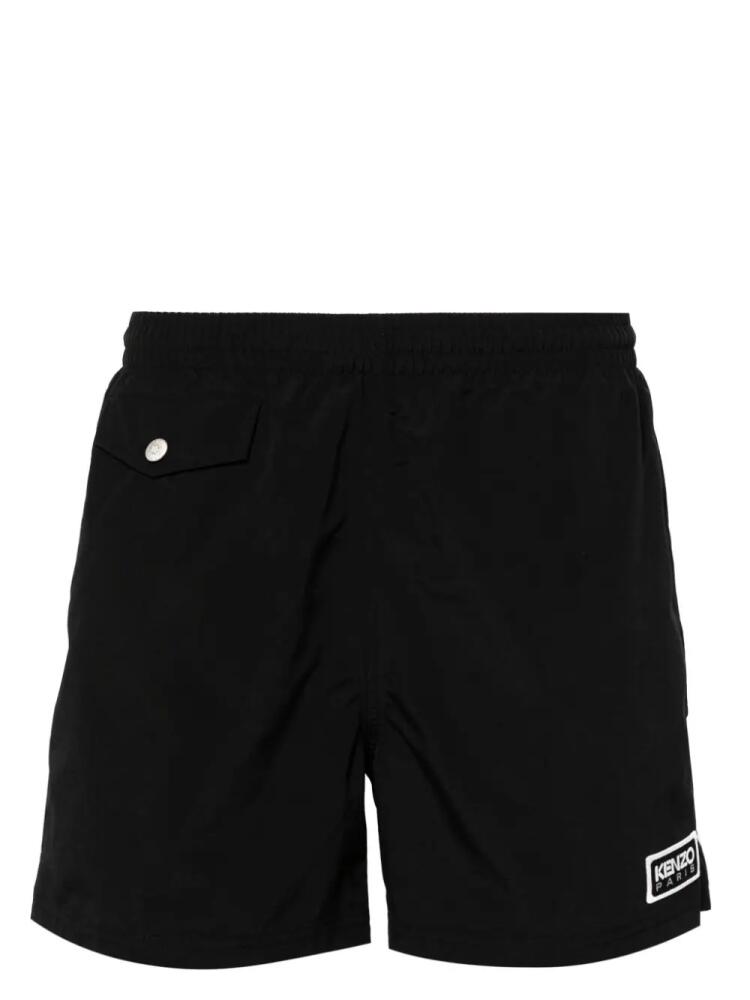 Kenzo logo-patch swim shorts - Black Cover