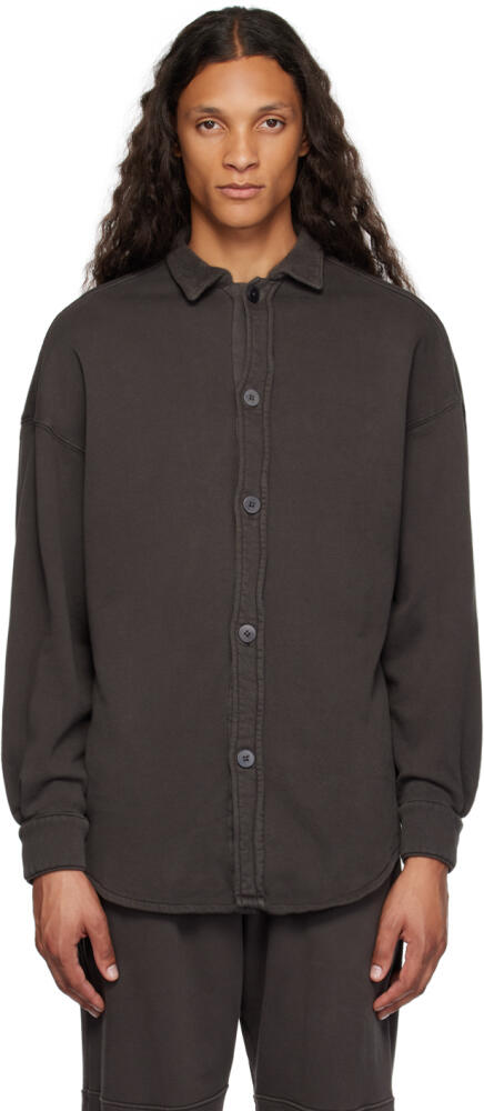 Les Tien Gray Button Shirt Cover