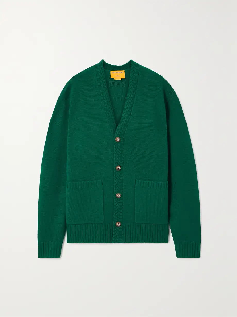 Guest In Residence - Ribbed Cashmere Cardigan - Green Cover