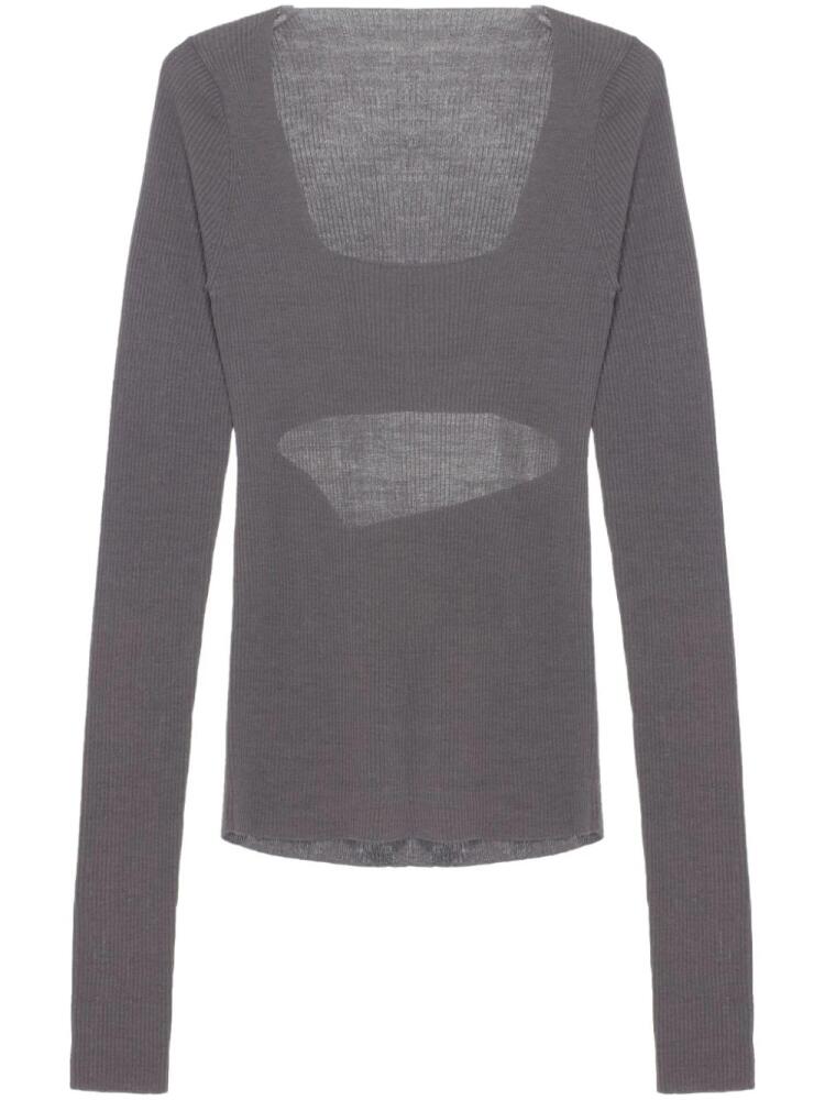 QUIRA long-sleeve ribbed-knit top - Grey Cover