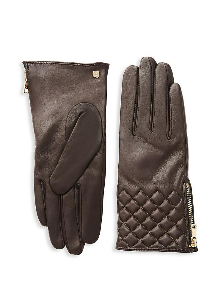 Bruno Magli Women's Quilted Leather Gloves - Brown Cover