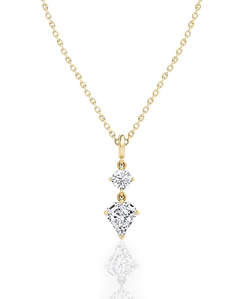 Vrai Duo Drop Pendant in 14K White Gold/Gold, 1.0ctw Round Brilliant & Shield Lab Grown Diamonds, 18-20 Cover