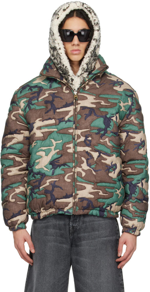 ERL Green Camouflage Down Jacket Cover