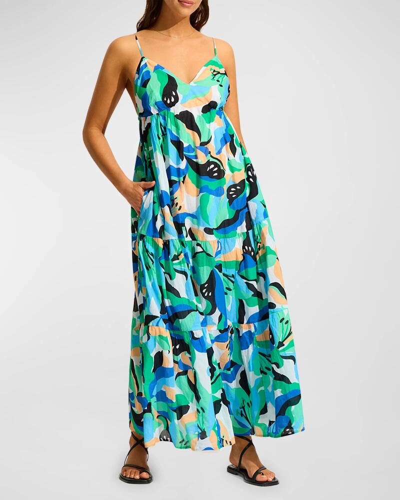 Seafolly Tiered Cotton Midi Dress Cover