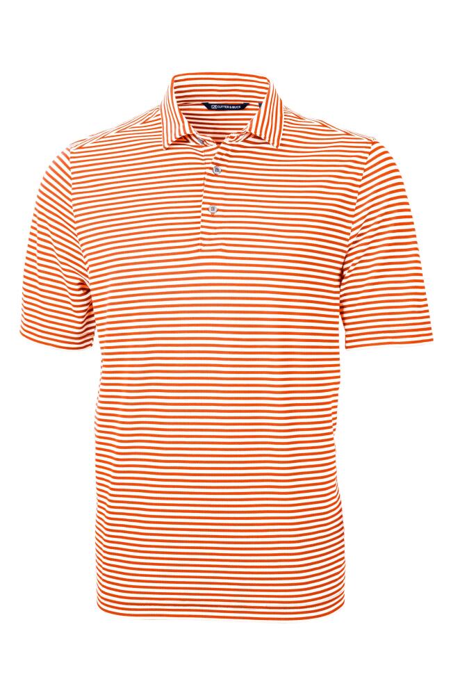 Cutter & Buck Virtue Eco Piqué Stripe Polo in College Orange Cover