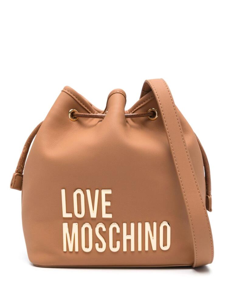 Love Moschino logo-lettering bucket bag - Brown Cover