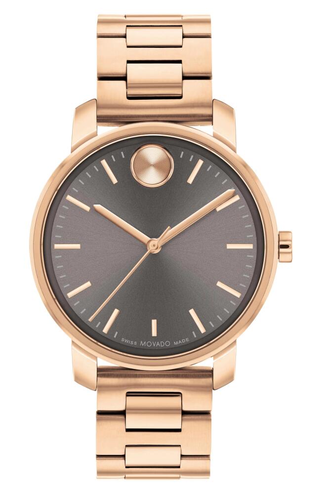 Movado Bold Access Bracelet Watch, 34mm in Rose Gold/Gray Cover