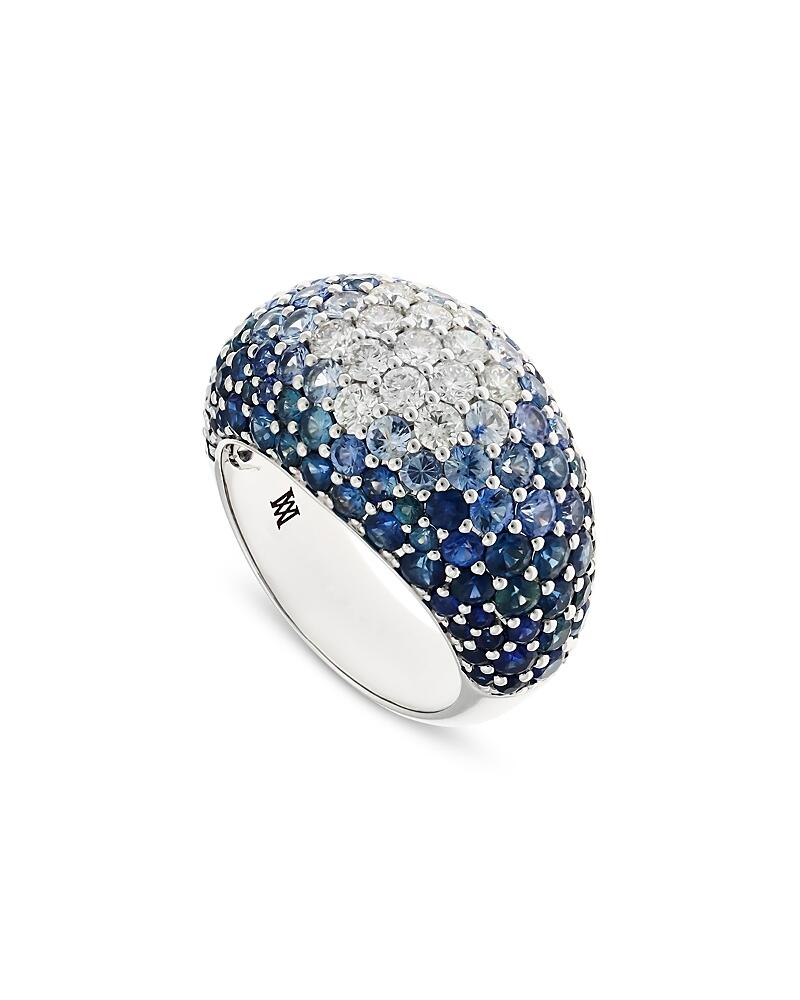 Alberto Milani 18K White Gold Via Fiori Scuri Blue Sapphire Ombre & Diamond Domed Cluster Ring - Exclusive, Italy Campaign Cover