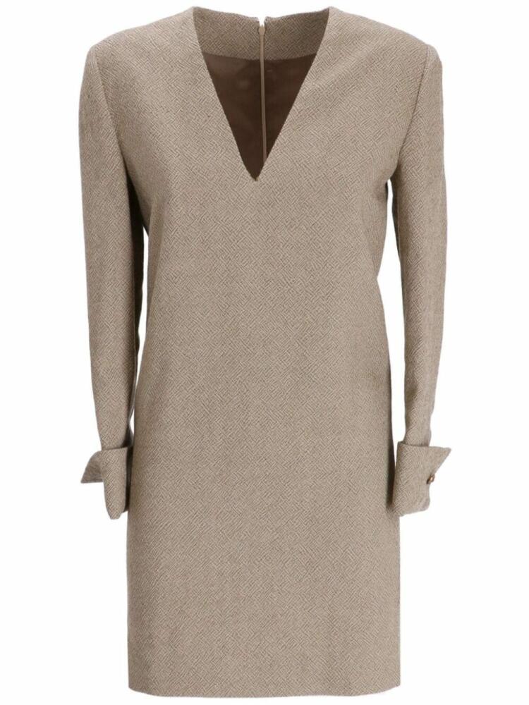 Golden Goose V-neck wool minidress - Brown Cover