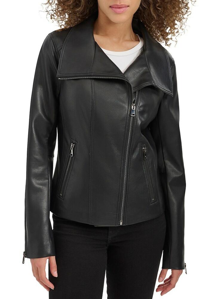 Kenneth Cole Women's Faux Leather Moto Jacket - Black Cover