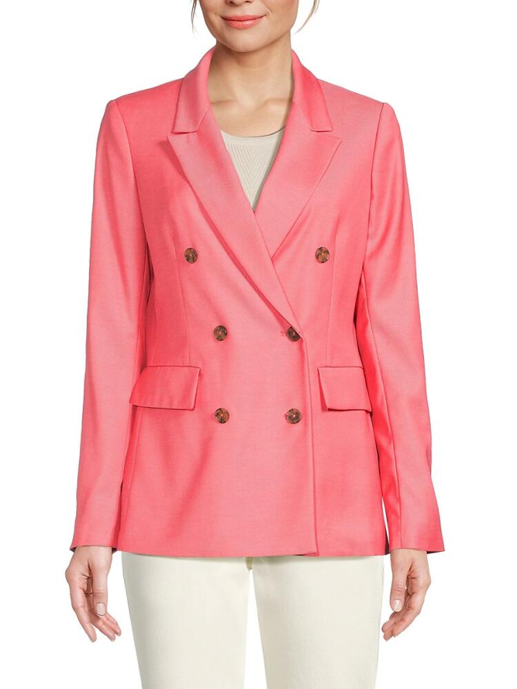 DKNY Women's Double Breasted Blazer - Pink Cover