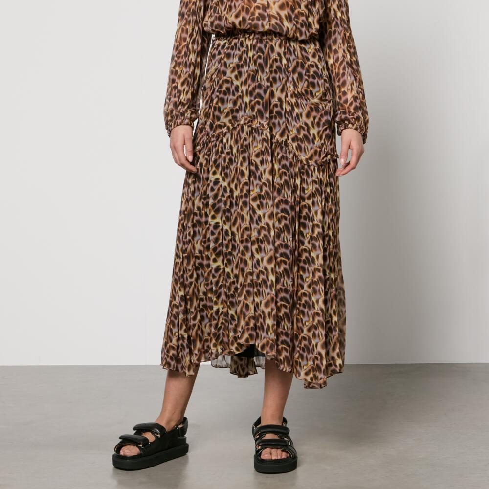 Marant Etoile Veronique Printed Chiffon Midi Skirt Cover