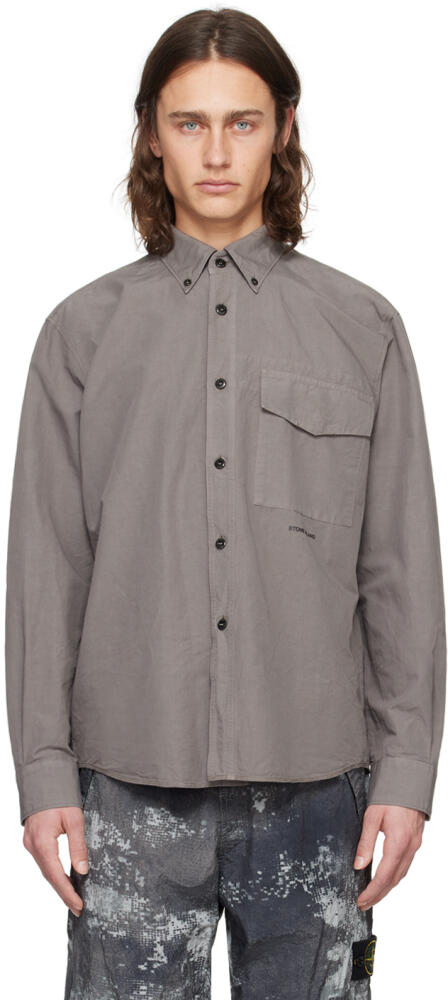 Stone Island Gray Comfortable Fit Shirt Cover