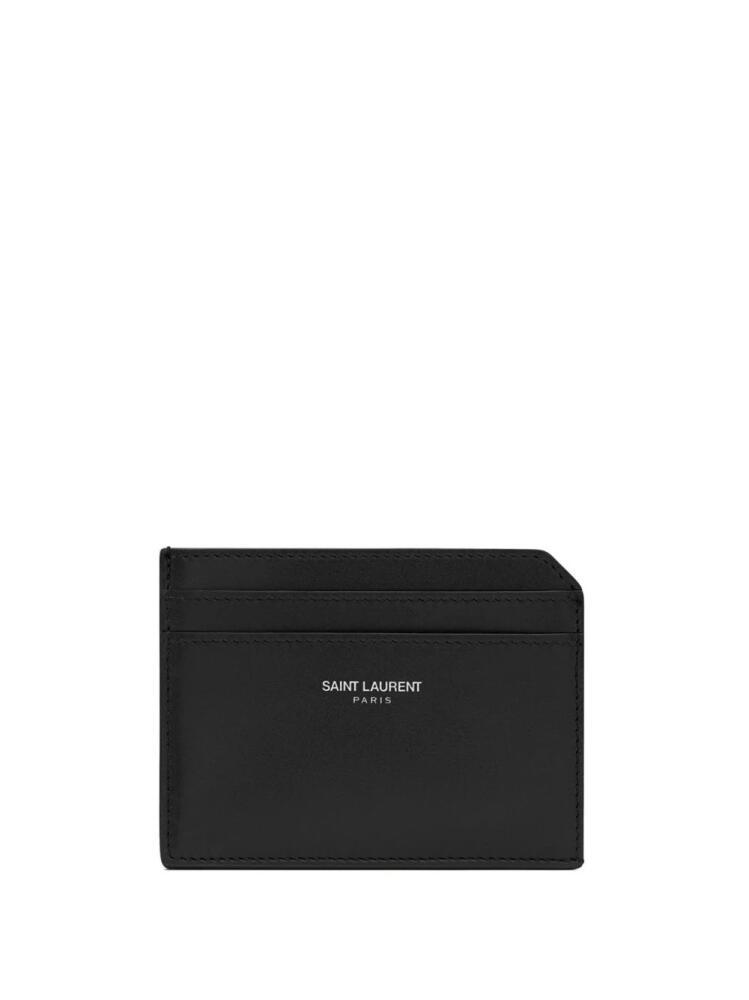 Saint Laurent logo-print leather cardholder - Black Cover