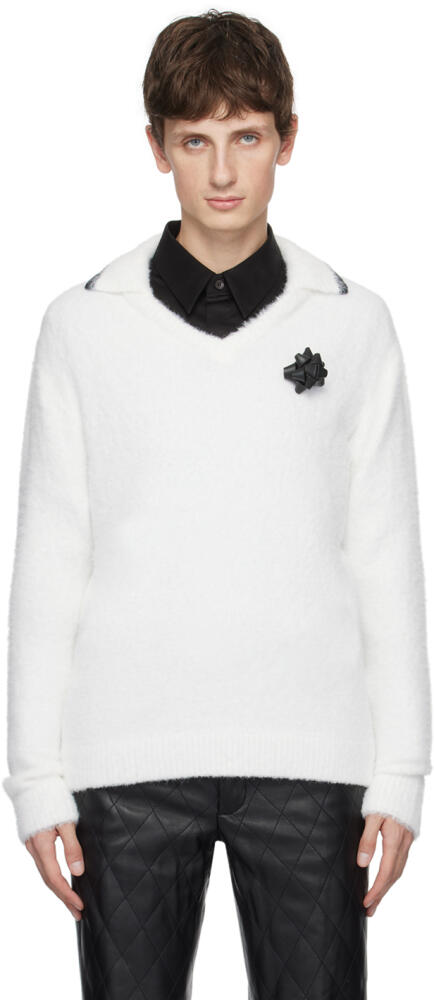 Ernest W. Baker White V-Neck Polo Cover