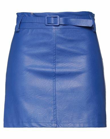 Boutique De La Femme Woman Mini skirt Blue Viscose, Polyurethane Cover