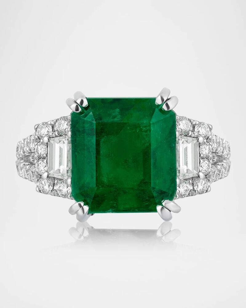 Andreoli 18K White Gold Colombian Emerald and Diamond Ring Cover