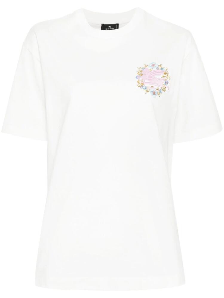 ETRO logo-embroidered cotton T-shirt - White Cover