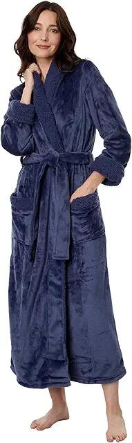 Natori Plush Sherpa Robe 52 (French Navy) Women's Robe Cover