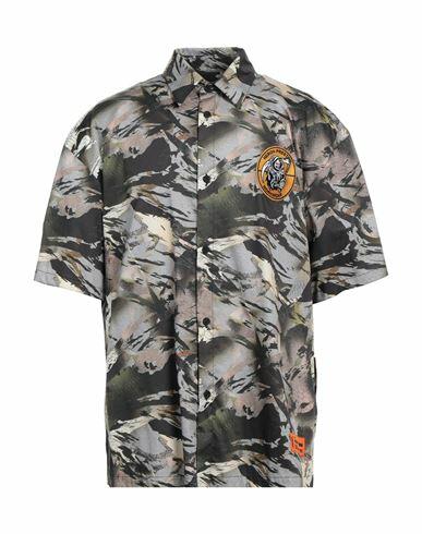 Heron Preston Man Shirt Khaki Cotton, Polyester Cover