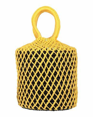 Sensi Studio Woman Handbag Yellow Textile fibers Cover