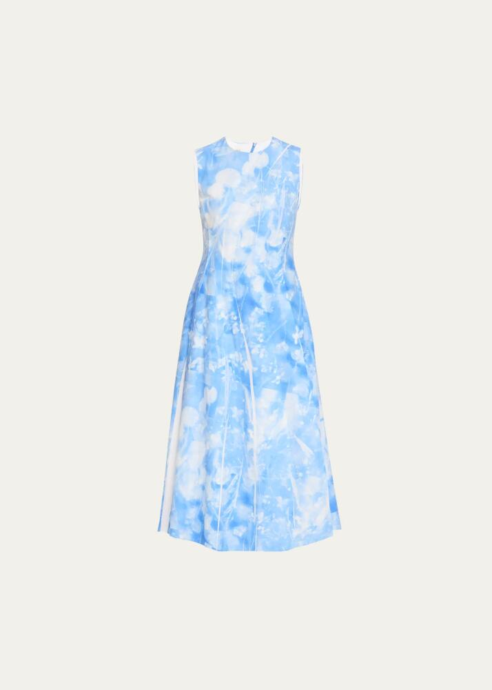 Lafayette 148 New York Sleeveless Pleated Floral-Print Midi Dress Cover