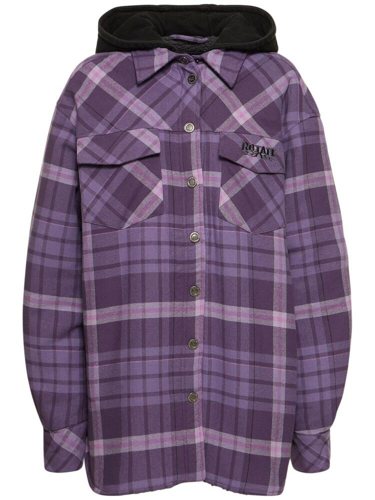 ROTATE Jissa Oversize Flannel Shirt W/hood Cover