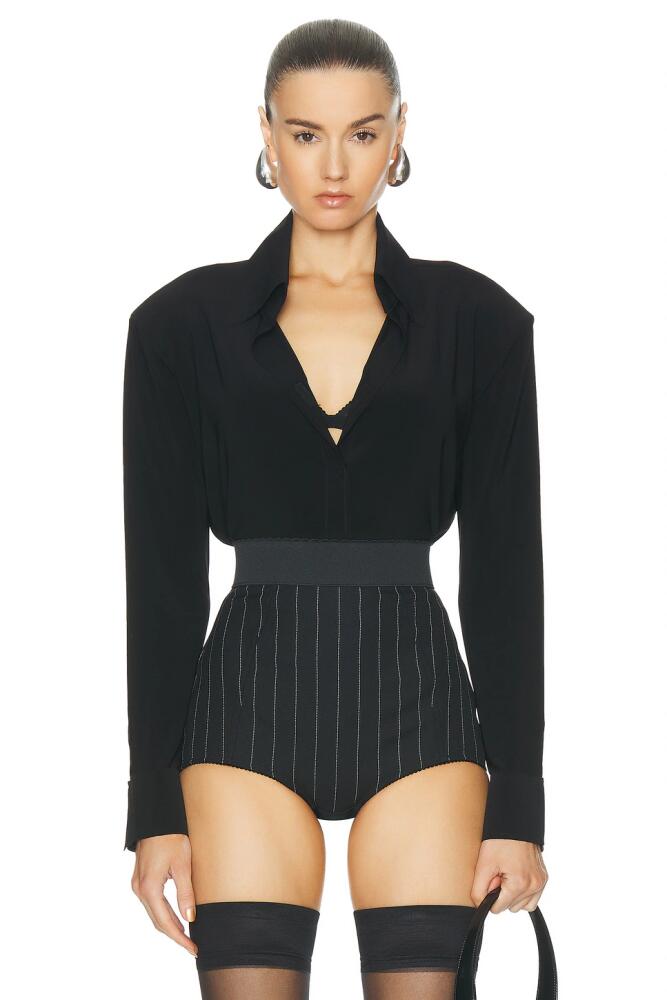 Norma Kamali Shoulder Pad Shirt in Black Cover