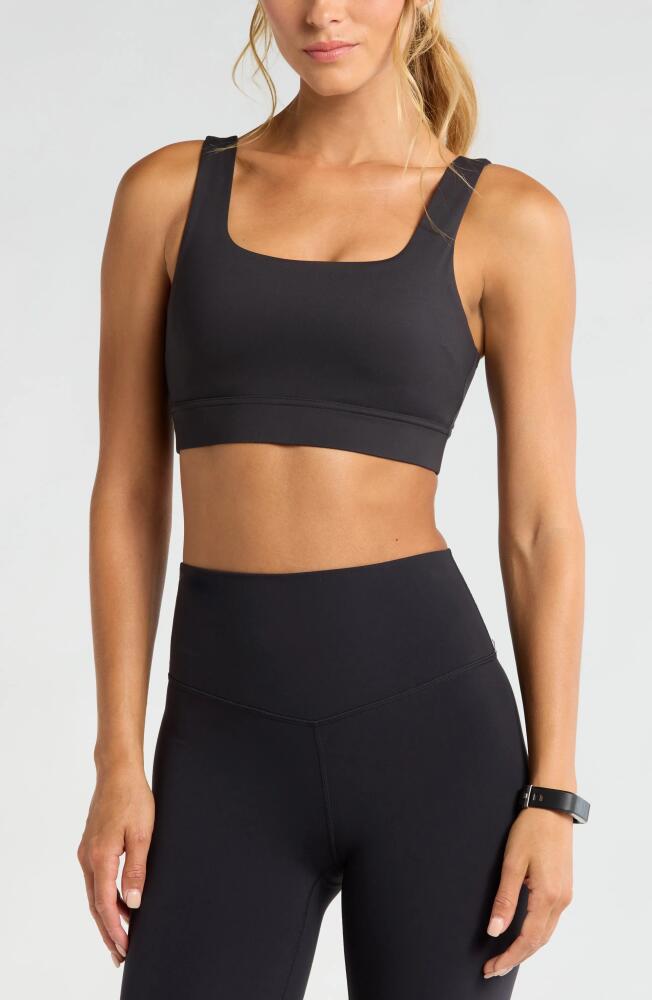 Zella Luxe Lite Squared Up Sports Bra in Black Cover