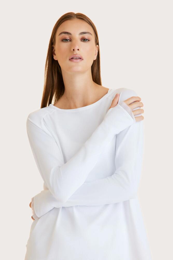 ALALA Fractal Raglan Long Sleeve Tee in White Cover