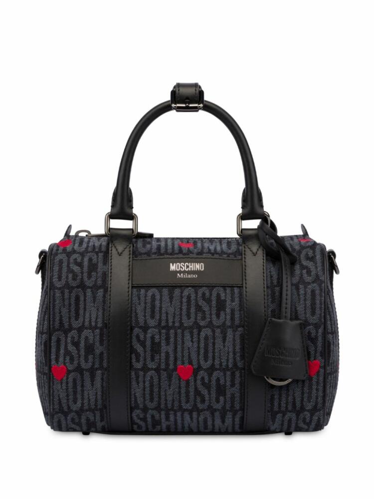 Moschino logo-print duffle bag - Black Cover