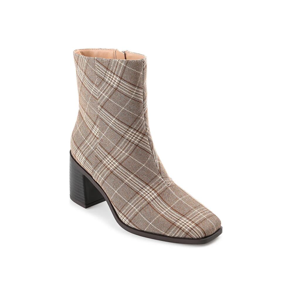 Journee Collection Sloann Bootie | Women's | Brown Plaid Print Cover