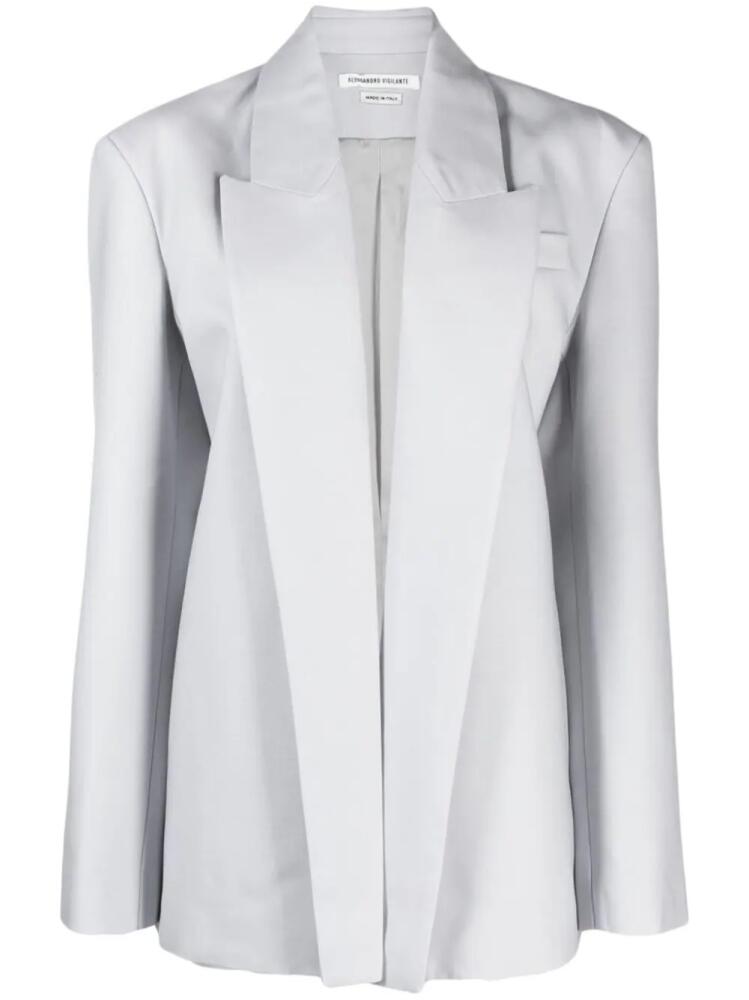 ALESSANDRO VIGILANTE single-breasted wool-blend blazer - Neutrals Cover