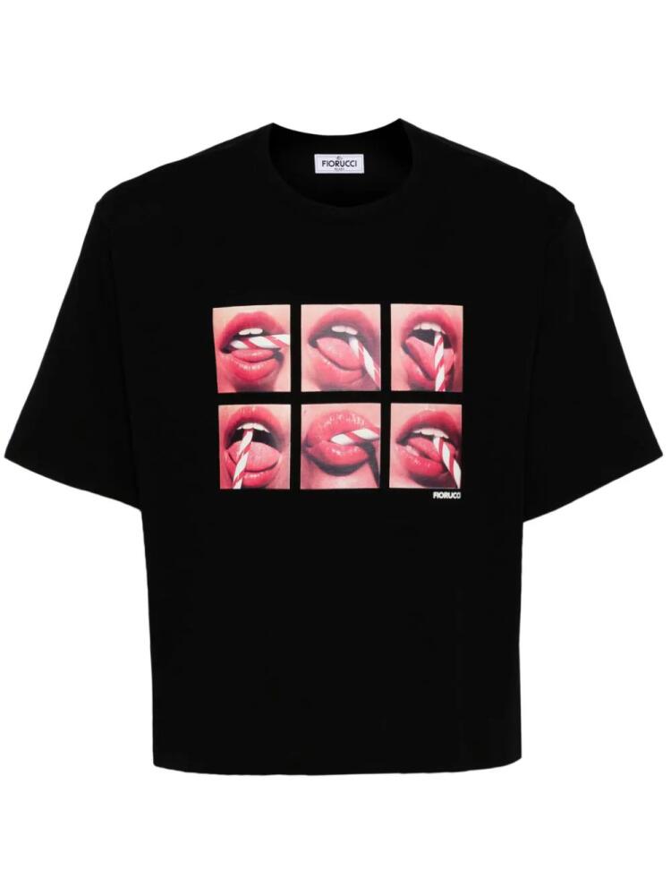 Fiorucci Mouth Graphic-print cotton T-shirt - Black Cover