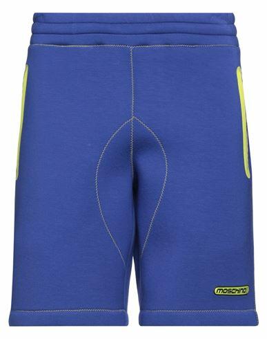 Moschino Man Shorts & Bermuda Shorts Blue Viscose, Elastane Cover