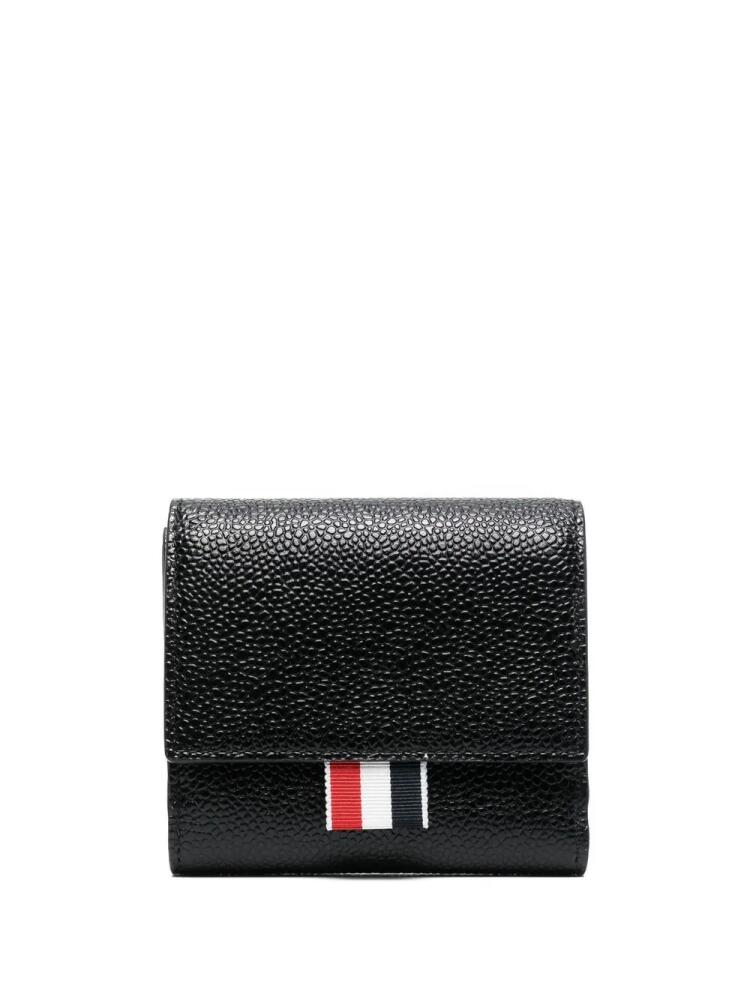 Thom Browne RWB Stripe pebbled leather wallet - Black Cover