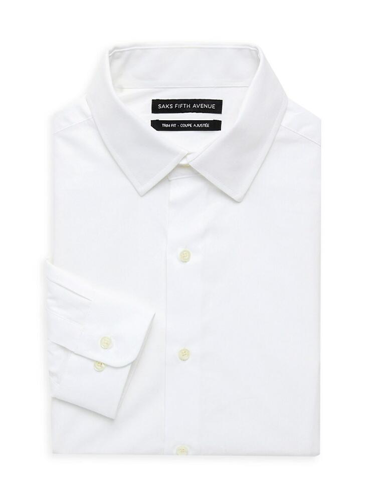 Saks Fifth Avenue Men's Trim Fit Dress Shirt - White Cover