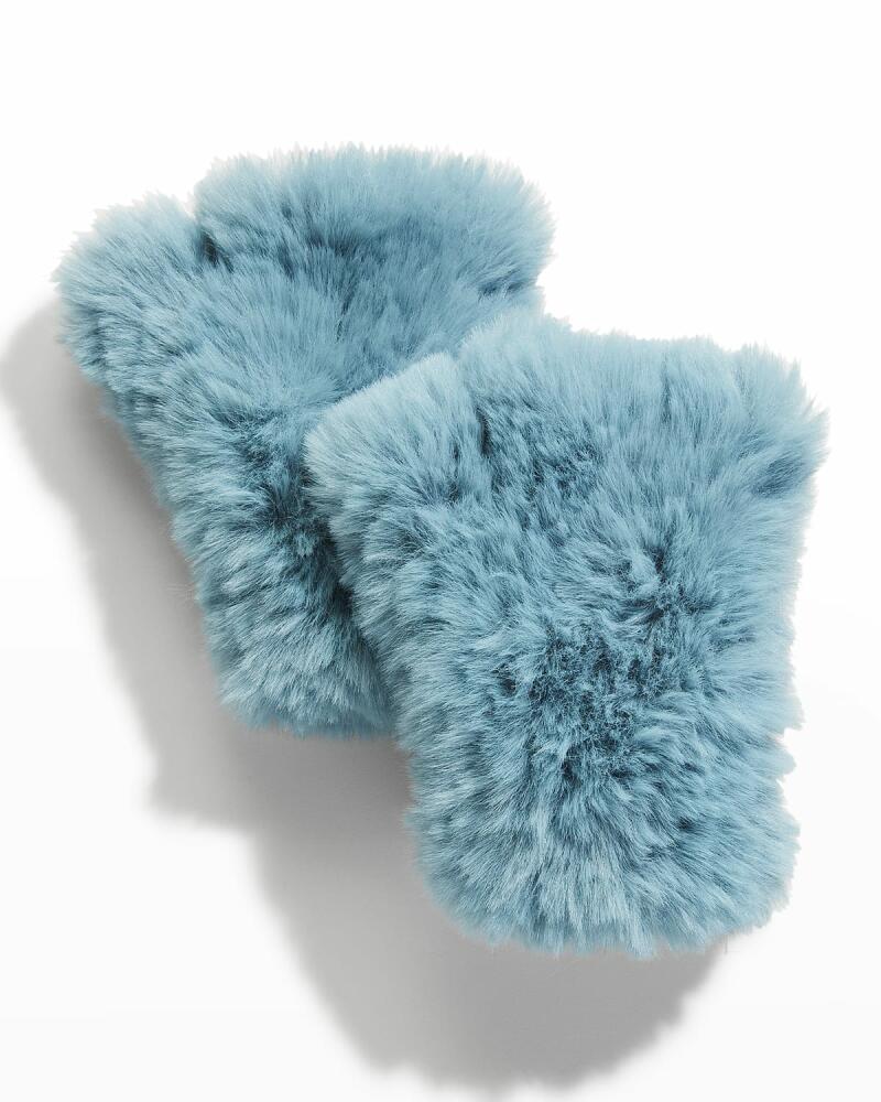 Surell Accessories Faux Fur Knitted Fingerless Mittens Cover