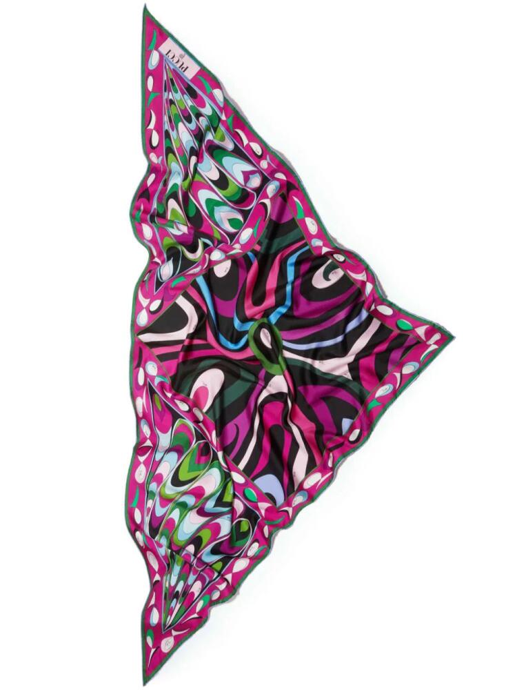 PUCCI abstract print silk scarf - Black Cover