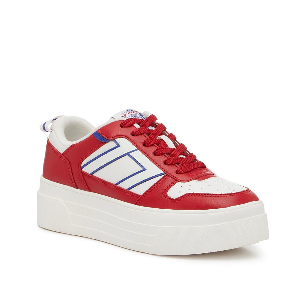 Le TIGRE Midtown Lo 2.0 Platform Sneaker | Women's | Salsa Red/Bright White/Blue Leather Cover