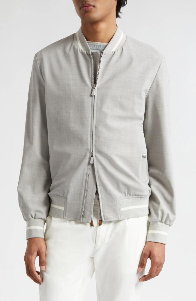 Eleventy Stretch Wool Bomber Jacket in Gray Cover