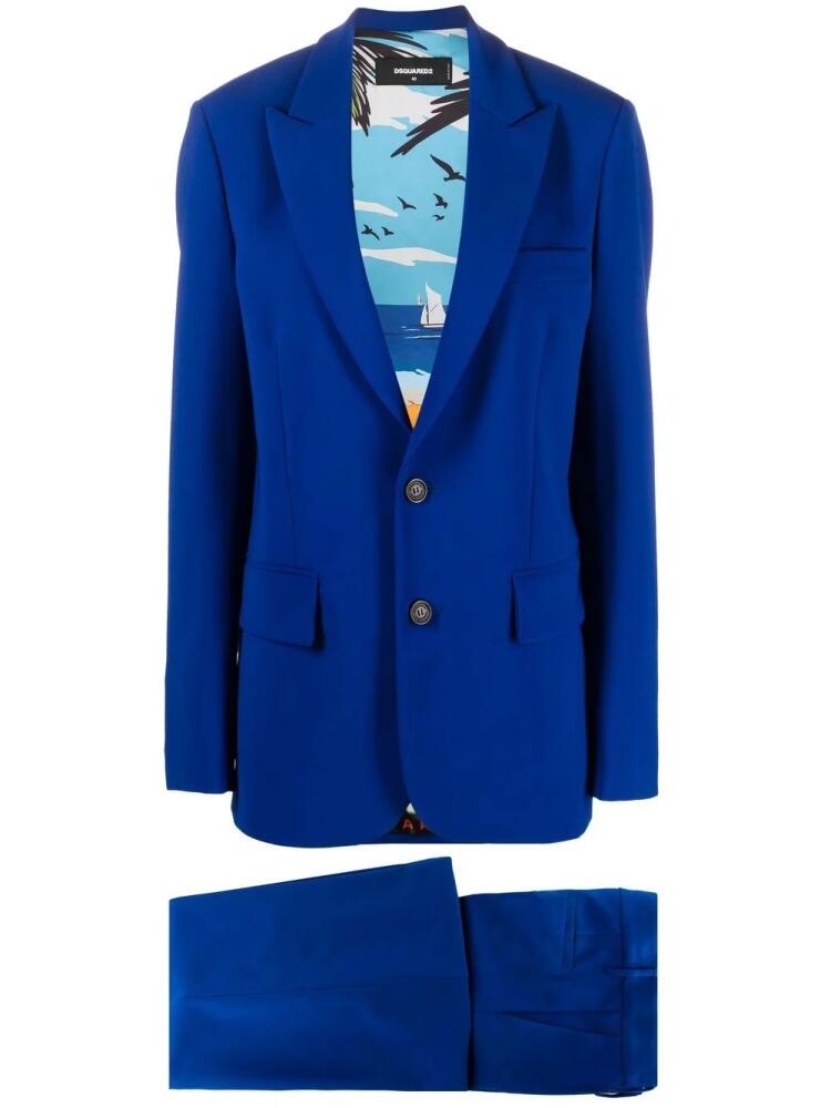 DSQUARED2 single-breasted peak-lapels blazer - Blue Cover