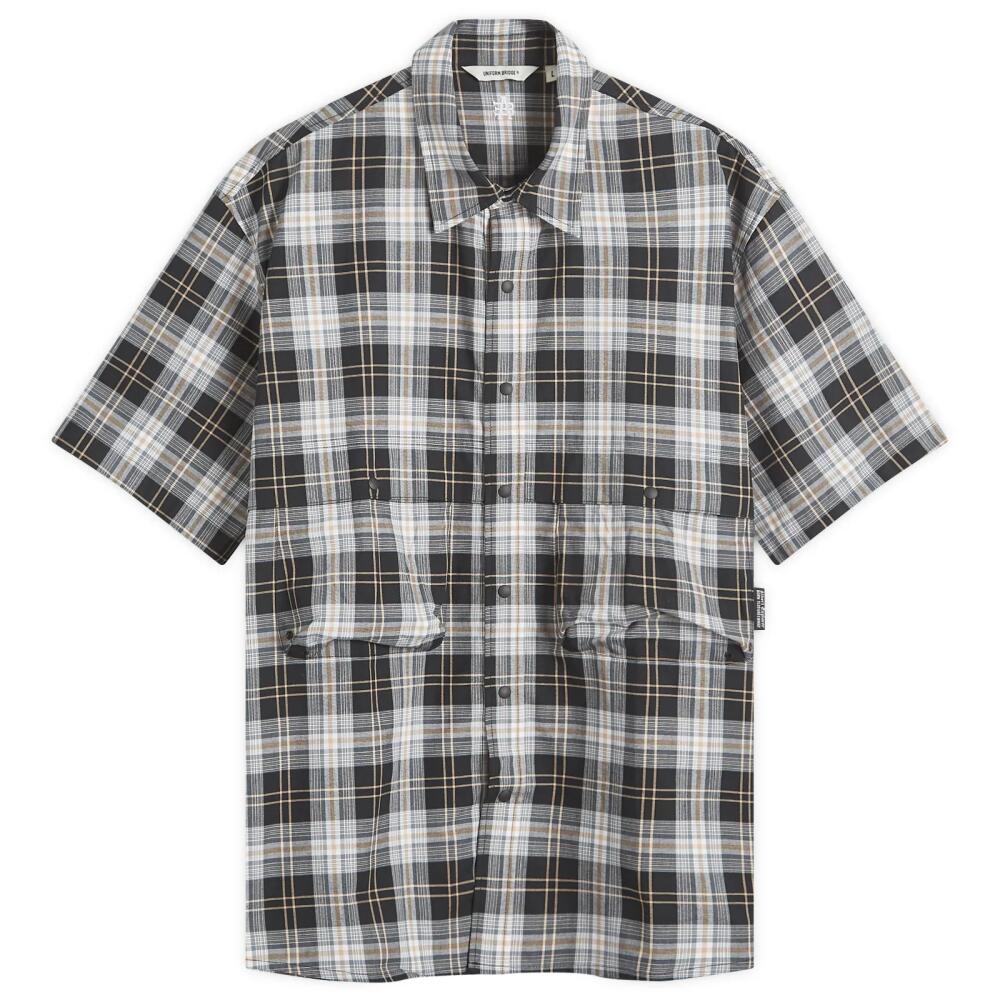 Uniform Bridge Men's AE Check Short Sleeve Shirt in Black Cover