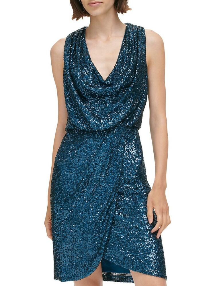 Eliza J Women's Sequin Mini Cocktail Dress - Peacock Cover